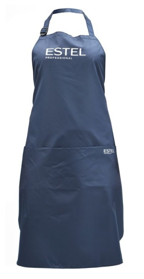 ESTEL Фартук парикмахерский с вышивкой и закладным карманом (синий)