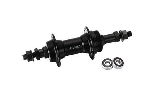 Втулка задняя алюминий трещотка гайки, 36H ось 3/8''х135x175мм, на промподшипниках, черная