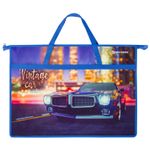 Папка для рисунков и чертежей А3, с ручками, 1 отделение, пластик, цветная печать, молния сверху, BRAUBERG, "Ретро", 228199