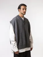 Пончо Dryg вязаное из мериноса серое