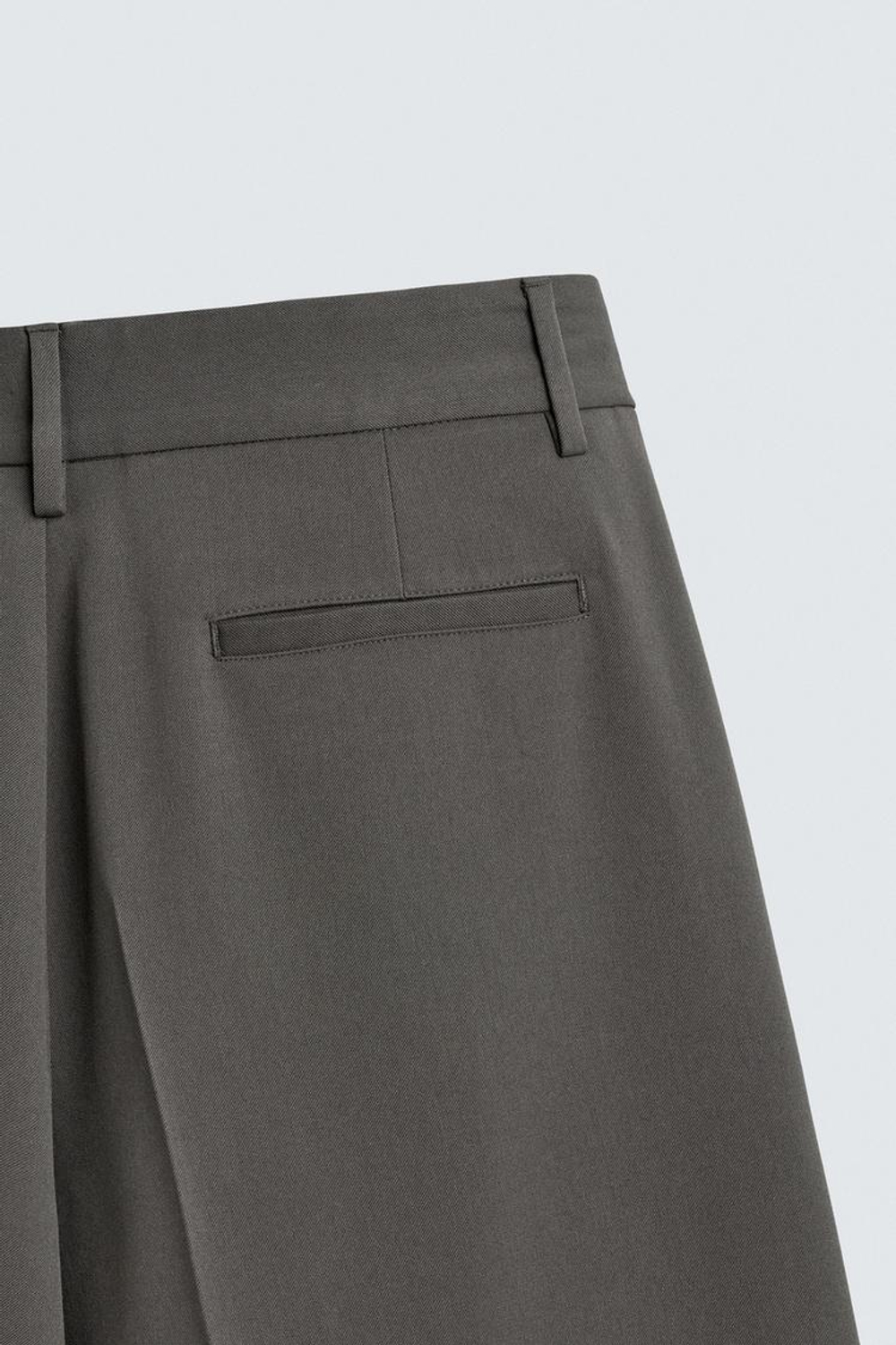 ZARA БРЮКИ WIDE FIT СО СКЛАДКАМИ, АНТРАЦИТОВО-СЕРЫЙ