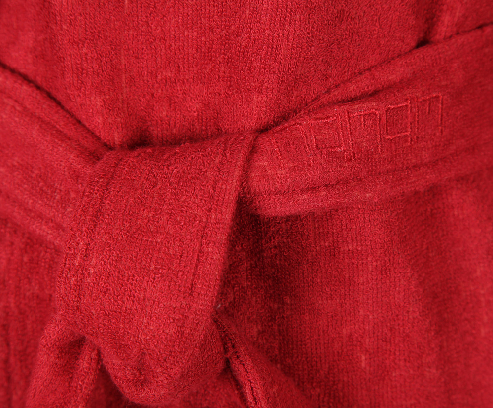 Халат махровый Hamam Waterside красный Турция пояс