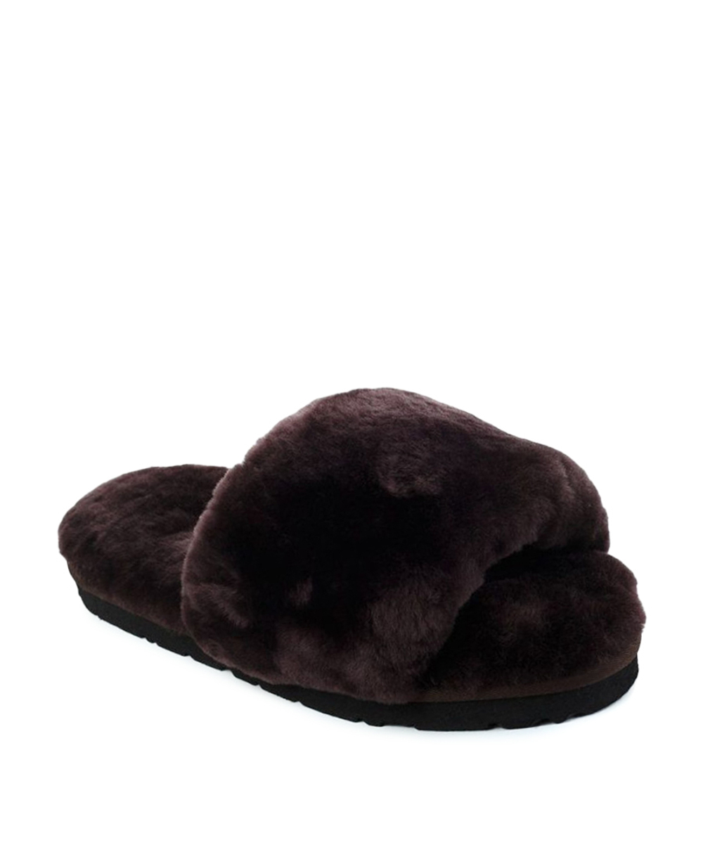 FLUFF SLIDE SLIPPER-chocolate
