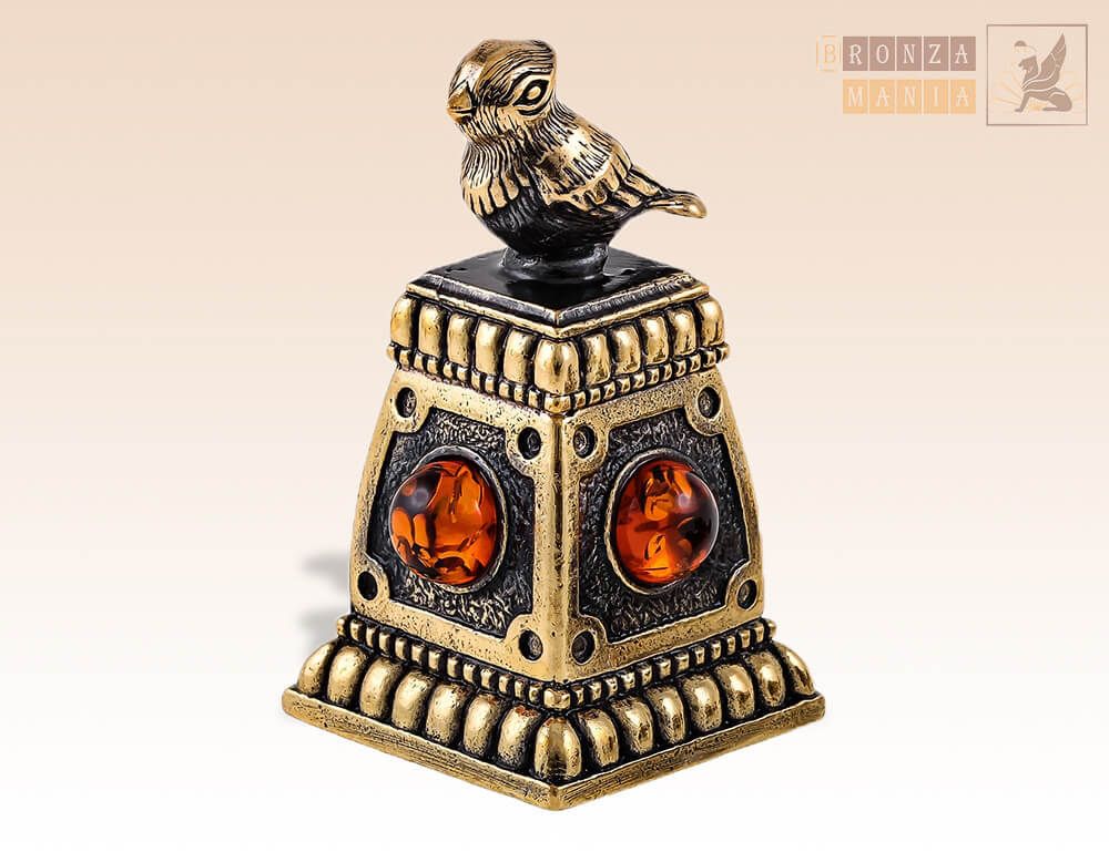 колокольчик Чижик с янтарем