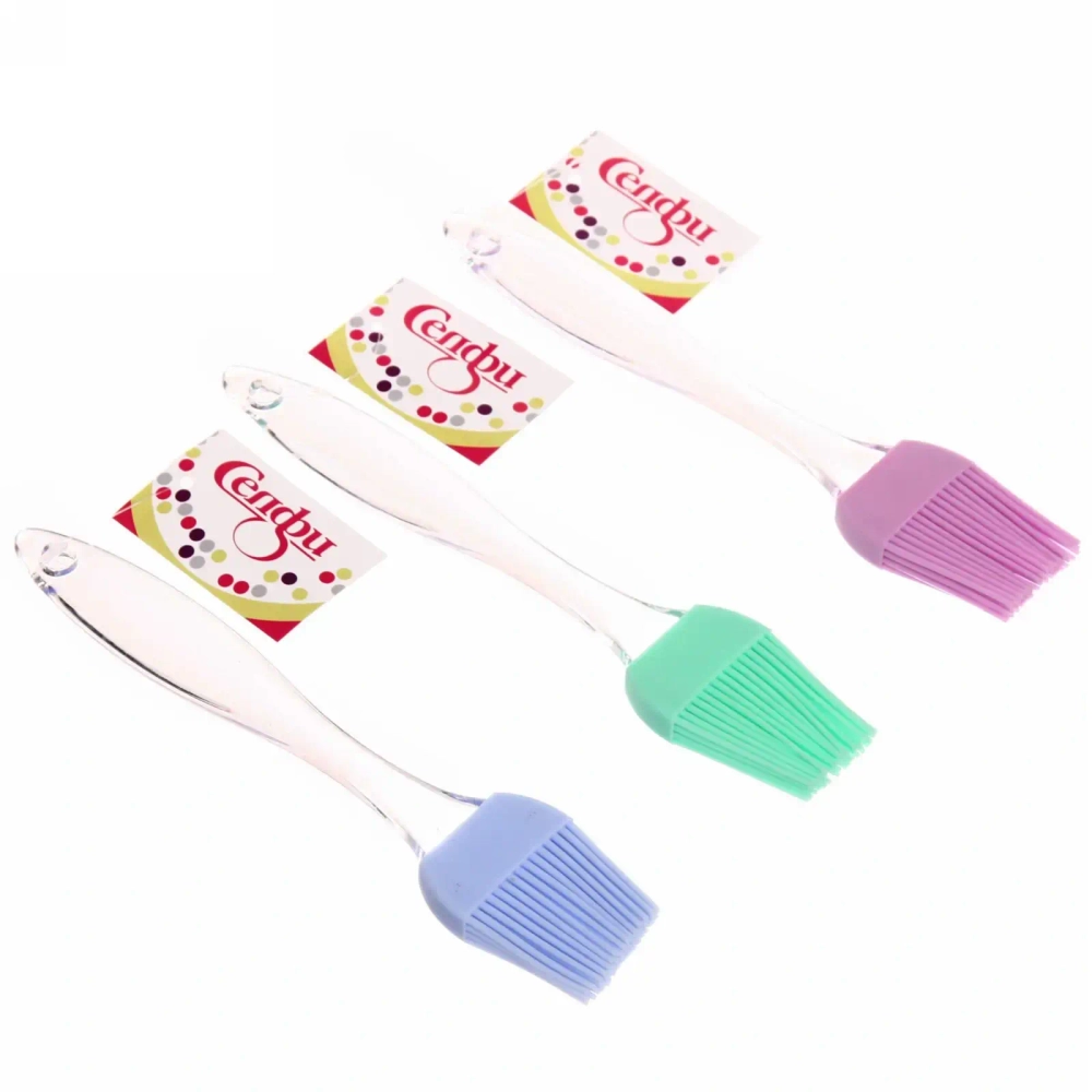 Кисточка кулинарная силиконовая 20,5*4см «Macarons» прозрачная ручка