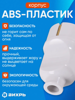 Вилка электрическая прямая белая 16А 250В, Вихрь