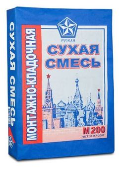 Монтажно-кладочная сухая смесь М200 (Русеан) по 40кг