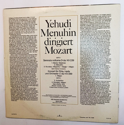 Винтажная виниловая пластинка Menuhin dirigiert Mozart Menuhin Иегуди Менухин Dirigiert Mozart Моцарт (GDR 1980)