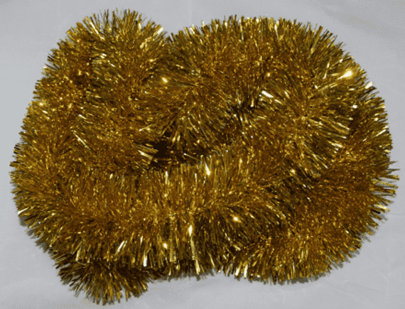 Мишура цвет золото, диаметр 100 мм., длина 3 м., ЕлкиТорг (M100gold)