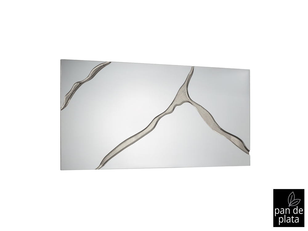 Прямоугольное зеркало Surcos серебряное 80X180