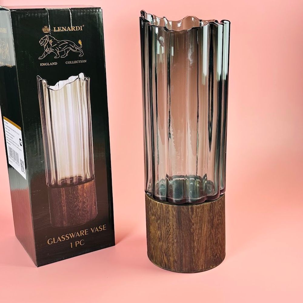Lenardi 200-145 Декоративная ваза для цветов 36см в под.уп.(х6)Стекло