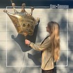 Шар (34"/86 см) Фигура, Корона, Золото 1 шт.