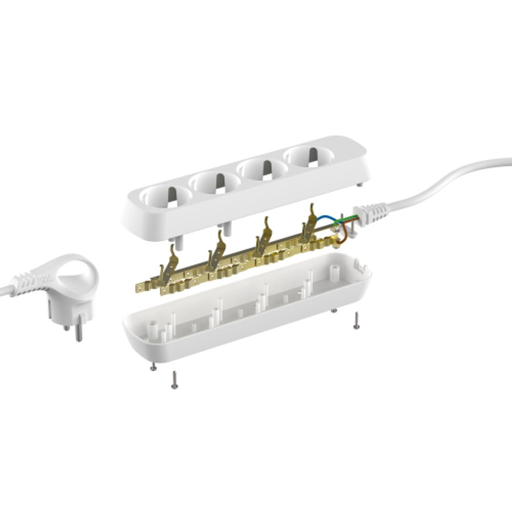 Удлинитель электрический ЭРА UDL-16-430-E Greenline 4 розетки с заземлением 3м ПВС 3x1мм2 | 