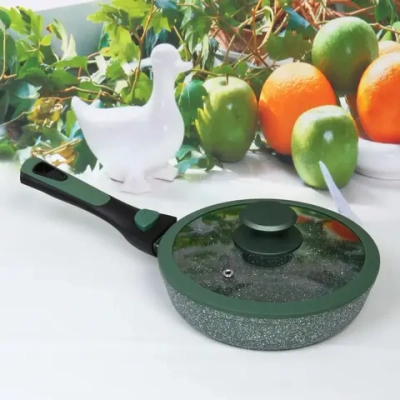 Сковорода «BAROLY» GREEN 20см индукционная с крышкой, съемная бакелитовая ручка