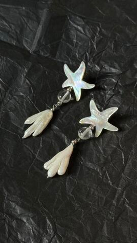 Серьги Nature Bijoux, Les Cyclades, с перламутром, горным хрусталем и жемчугом, NB25.2-12-90274 (бел