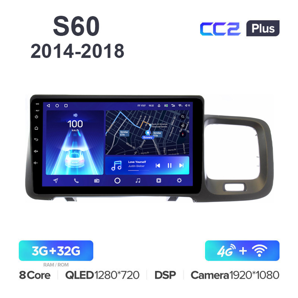 Teyes CC2 Plus 9"для Volvo S60 2014-2018