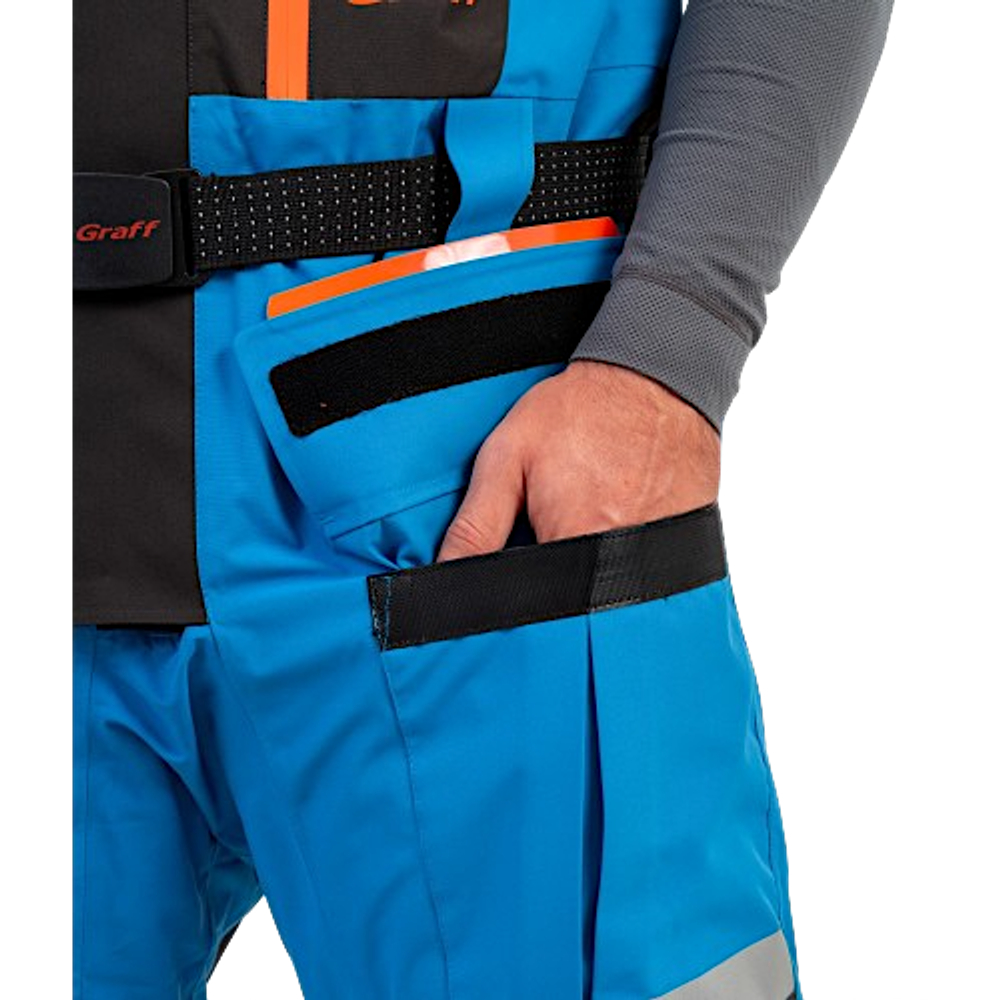 Костюм-Поплавок Graff 215-O-B-3 Зима +5°С -15°С Черный / Голубой Bratex 8/8 -