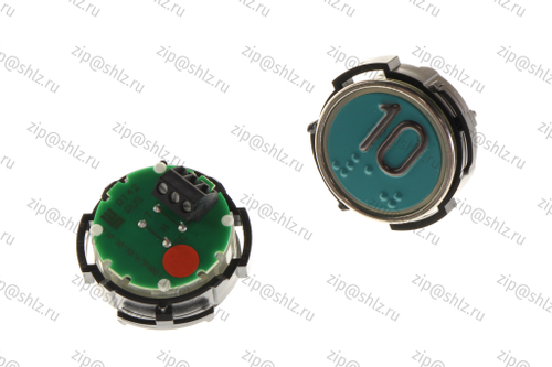 Кнопка (кнопочный модуль) RT42 RUS "10 Этаж", круглая, красная подсветка, Брайль.