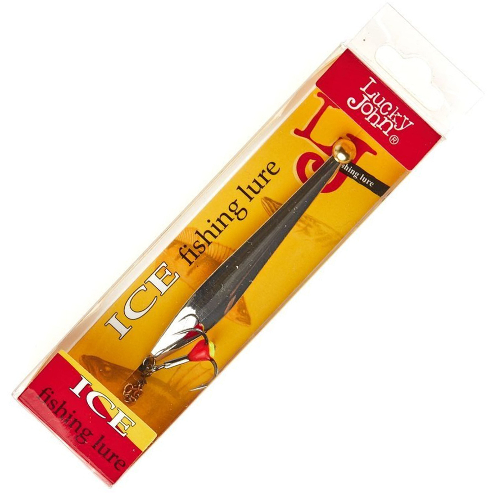 Блесна вертикальная зимняя Lucky John DOUBLE BLADE с цепочкой и тройником (65мм, 11гр)