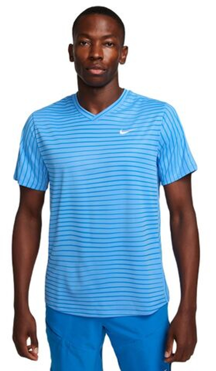 Мужская теннисная футболка Nike Court Dri-Fit Victory Novelty Top - белый, небесный