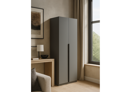 Шкаф Woodville Даиго двухстворчатый графит серый