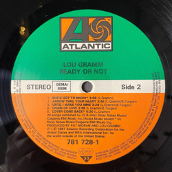 Винтажная виниловая пластинка LP Lou Gramm Ready Or Not (Germany 1987)