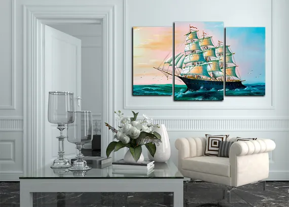 Модульная картина "Морской корабль"