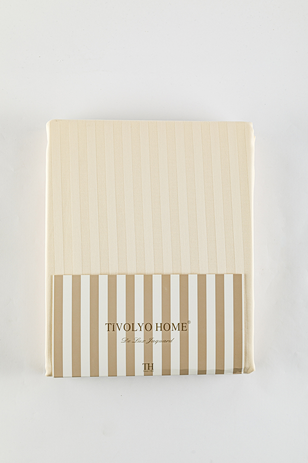 Простыня 240x260 Tivolyo home Jaquard Banded коричневая