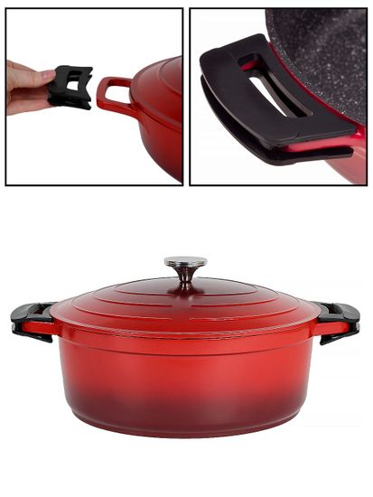 Кастрюля-утятница 6 л. Kamille KM 4469 серия DUBLIN из литого алюминия с антипригарным покрытием