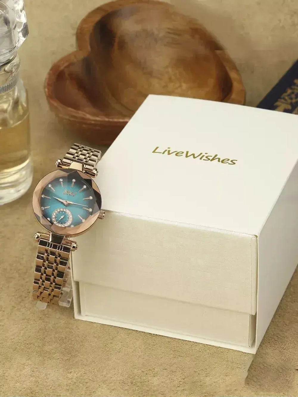 Часы наручные кварцевые LIVEWISHES на металлическом браслете, золотистый W9022220-03
