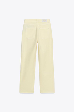 ZARA ДЖИНСЫ Z.02 STRAIGHT ANKLE С ВЫСОКОЙ ПОСАДКОЙ И ПЕРЕКРЕСТНОЙ ТАЛИЕЙ, ЖЕЛТЫЙ
