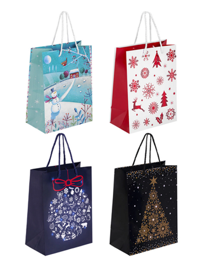 Пакет новогодний 18х10х23см. "Collection Medium" ассорт. (Золотая сказка)