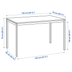 Кухонный стол - MELLTORP/KÄTTIL IKEA/МЕЛЛЬТОРП / КЭТТИЛ ИКЕА, 125х75х74 см, белый/серый