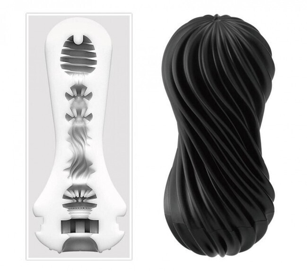 Мастурбатор TENGA FLEX Rocky Black (Цвет: черный)