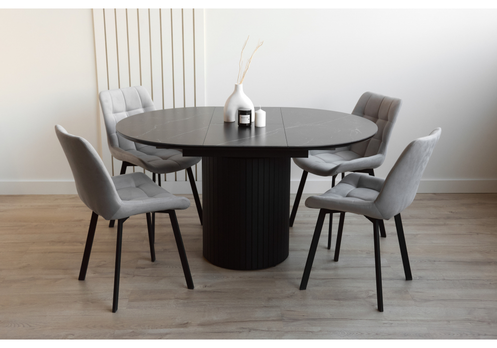 Керамический стол Woodville Лорен 100(140) shakespeare black, черный