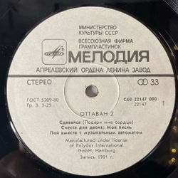 Винтажная виниловая пластинка LP Ottawan 2 (СССР 1985) Hands Up