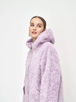 Шуба из шерсти чебурашка тедди, розовая, SilverFox