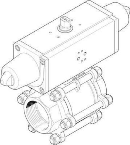 VZBA-4"-GG-63-T-22-F10-V4V4T-PS240-R-90- Шаровой кран с приводом