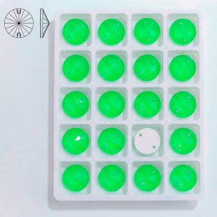 Стразы пришивные из стекла, цвет Neon Green, форма Rivoli