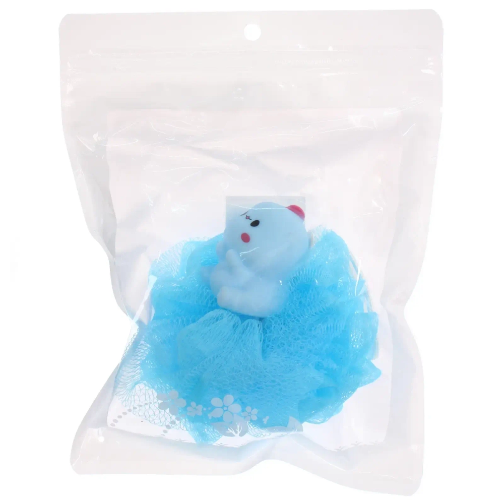 Мочалка-шар для тела полипропиленовая детская «Baby Boom - Дино Лучик», цвет голубой, 20гр, d-11см