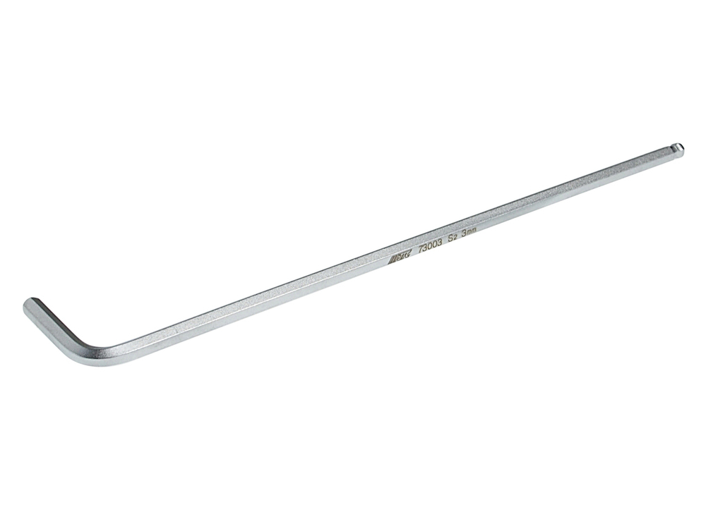 Ключ шестигранный Г-образный 3мм HEX шаровый экстрадлинный L=126мм JTC