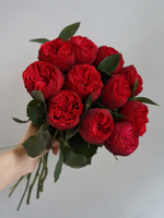 37. Букет из красных пионовидных роз Red Piano
