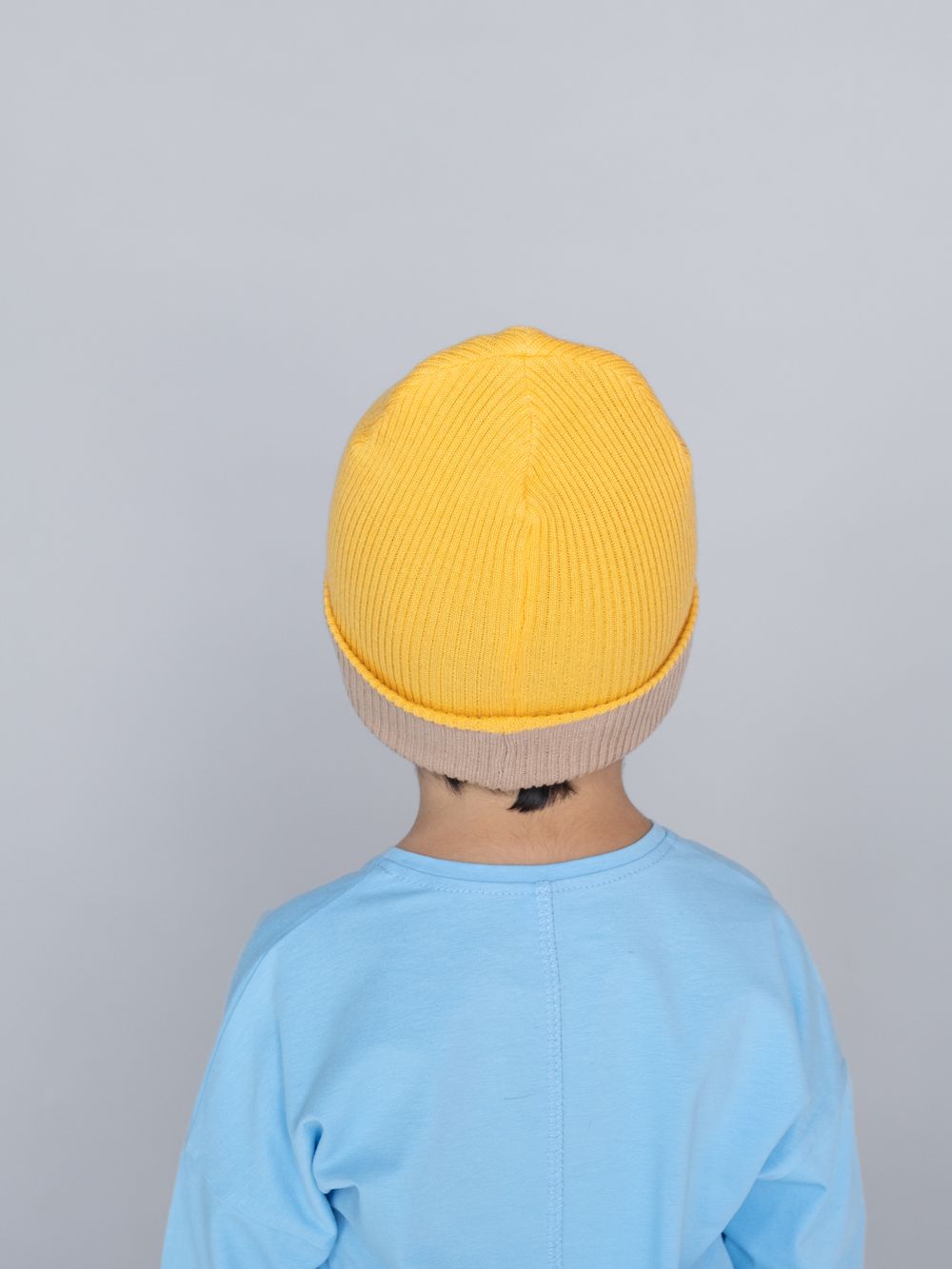 Шапка вязаная хлопковая ТВИНС(Мед, сандал)