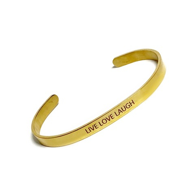 Мотивационный браслет Live Love Laugh Gold