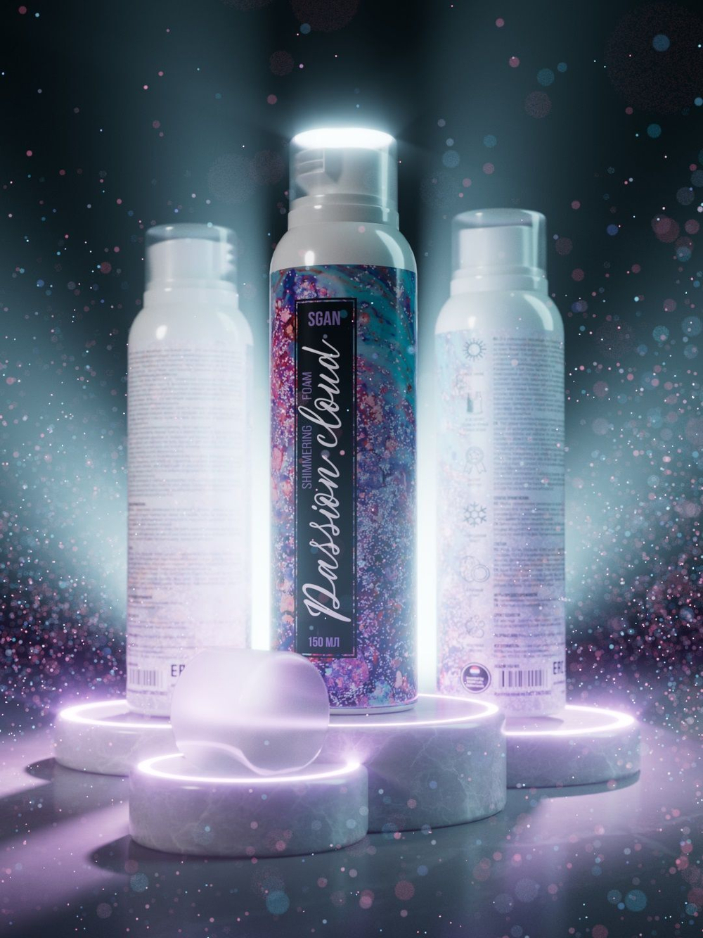 Шиммер для массажа SGAN Passion Cloud, хрустящая пенка, 150 мл