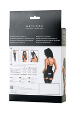 Платье с чокером Glossy Ivy из материала Wetlook, черное, M
