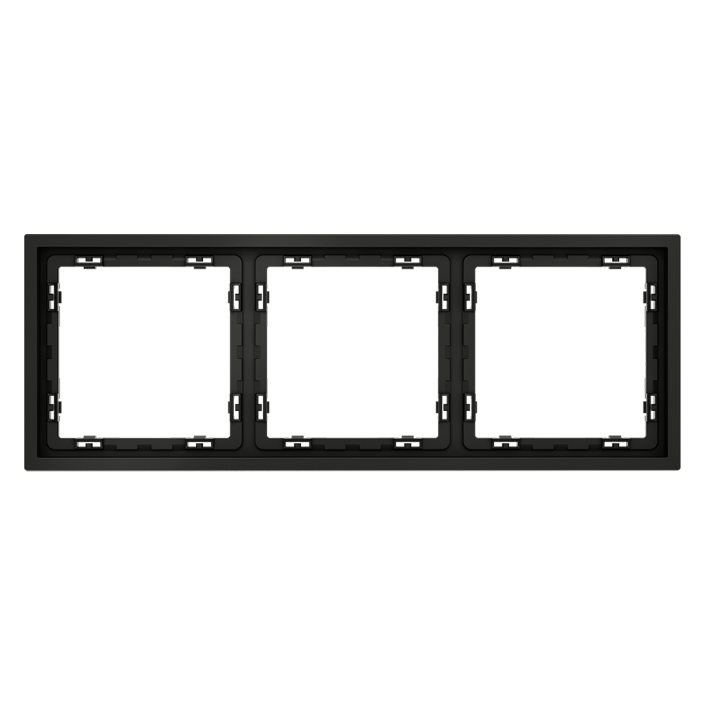 Рамка пластиковая VOLTUM S70 на 3 поста, (черный матовый)