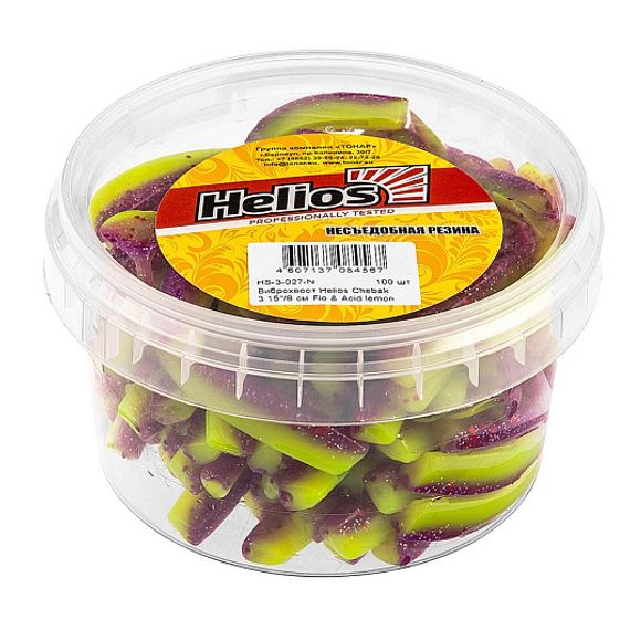 Виброхвост несъедоб. Chebak 3,15&#39;/8 см Fio &amp; Acid lemon 100шт. (HS-3-027-N) Helios