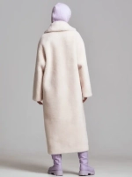 Шуба чебурашка длинная из овечьей шерсти, SilverFox (арт.S1072rm09bz)