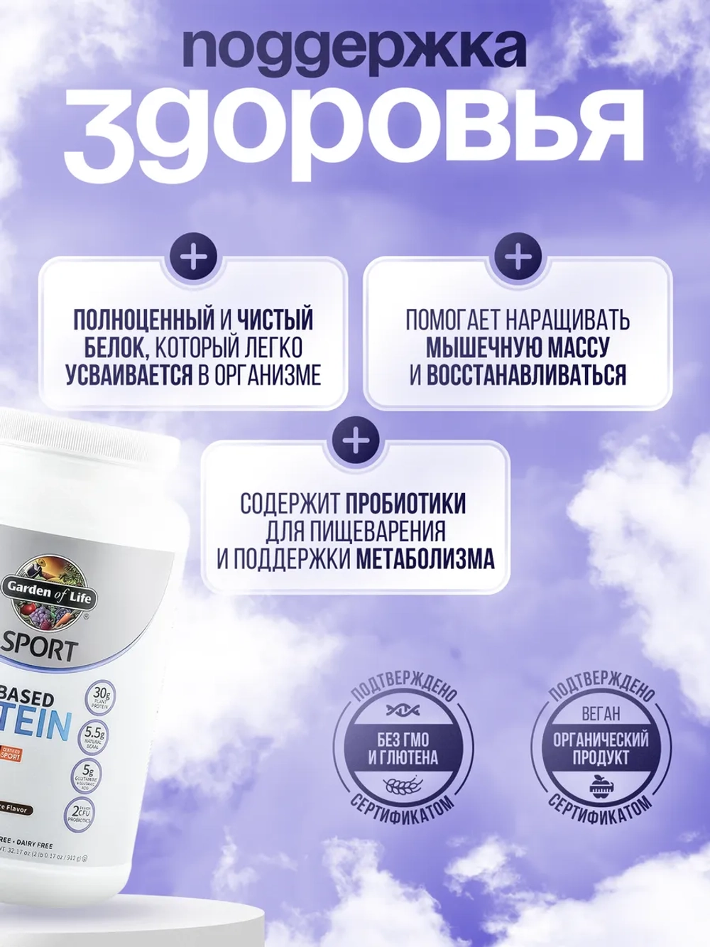 Растительный протеин шоколад 912г